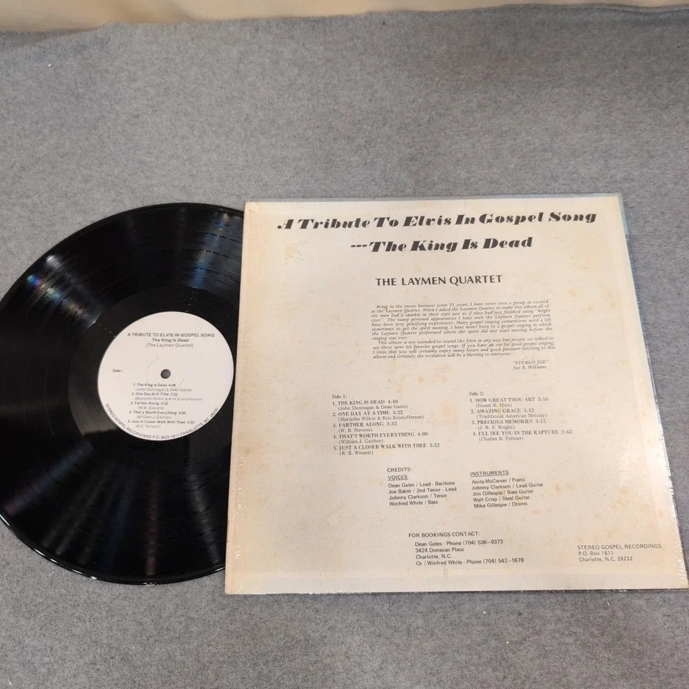 The Laymen Quartet A Tribute To Elvis In Gospel Song Vinyl LP Record 33260703 - Picture 2 of 2